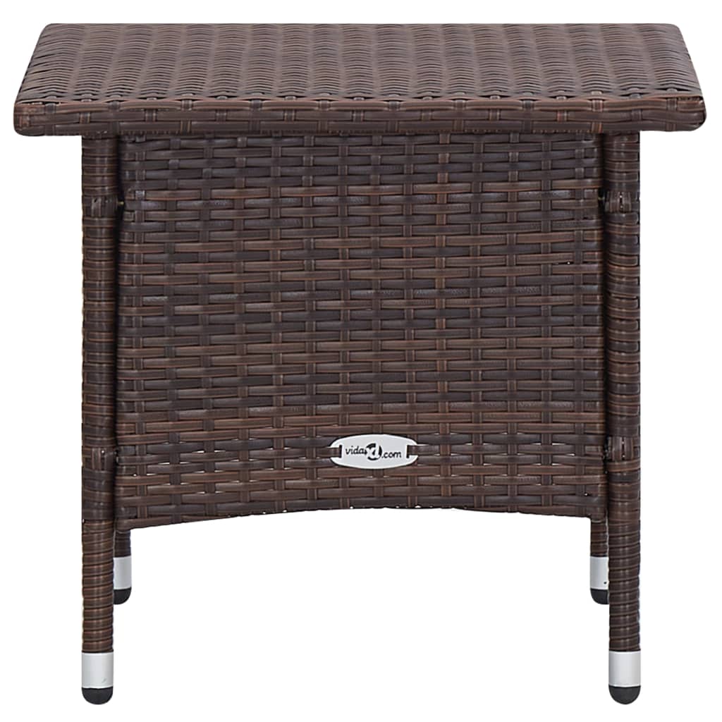 3 Piece Patio Lounge Set with Cushions Poly Rattan Brown