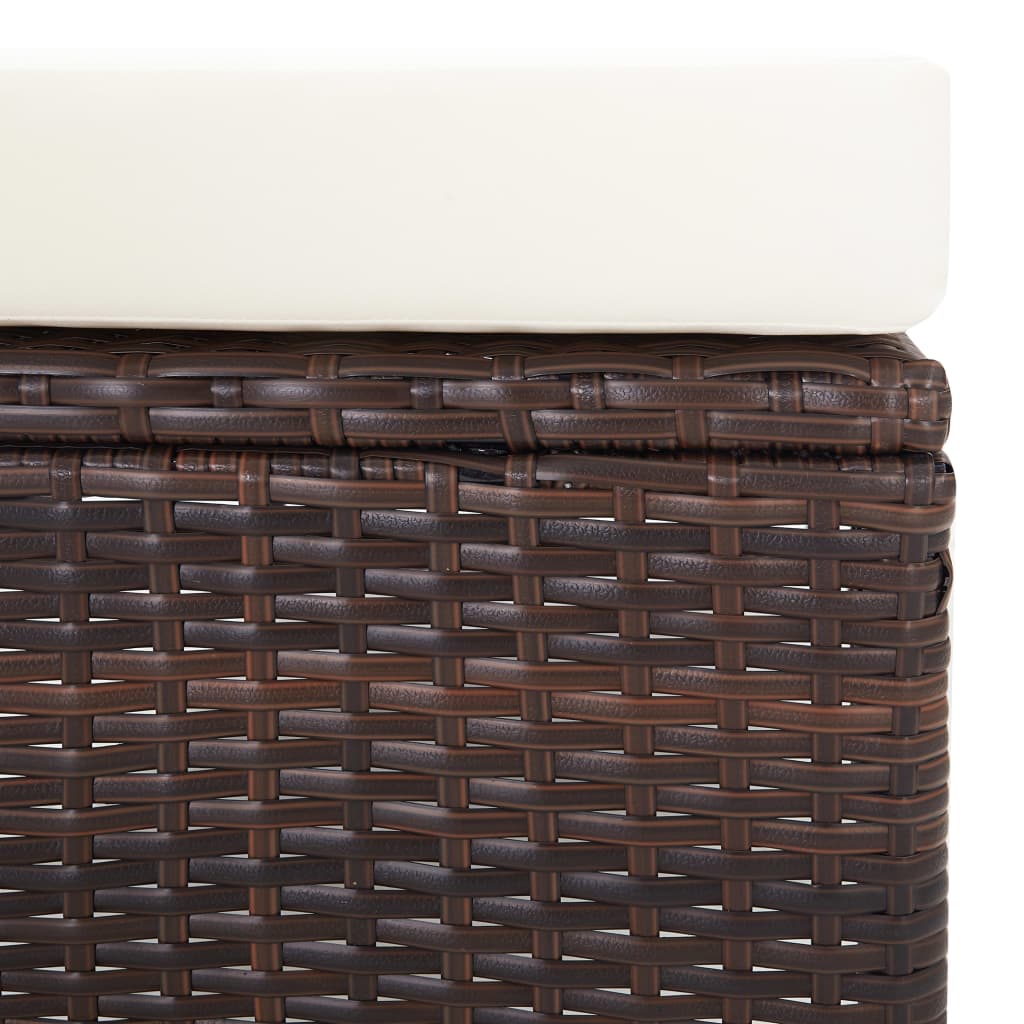 3 Piece Patio Lounge Set with Cushions Poly Rattan Brown