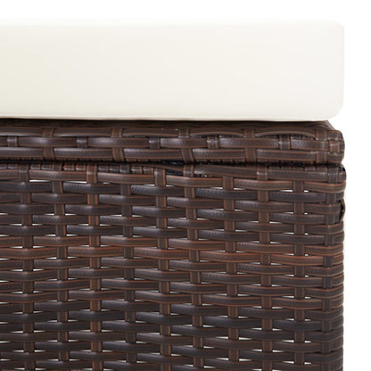 3 Piece Patio Lounge Set with Cushions Poly Rattan Brown