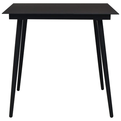 Dining Set | Black | Cotton rope, powder-coated steel, tempered glass