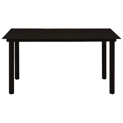 Dining Set | Black | Cotton Rope, Powder-Coated Steel, Tempered Glass
