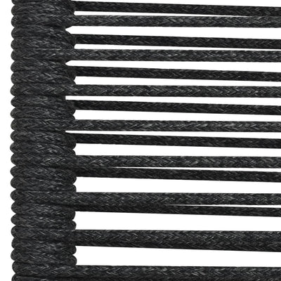 9 Piece Garden Dining Set Cotton Rope and Steel Black