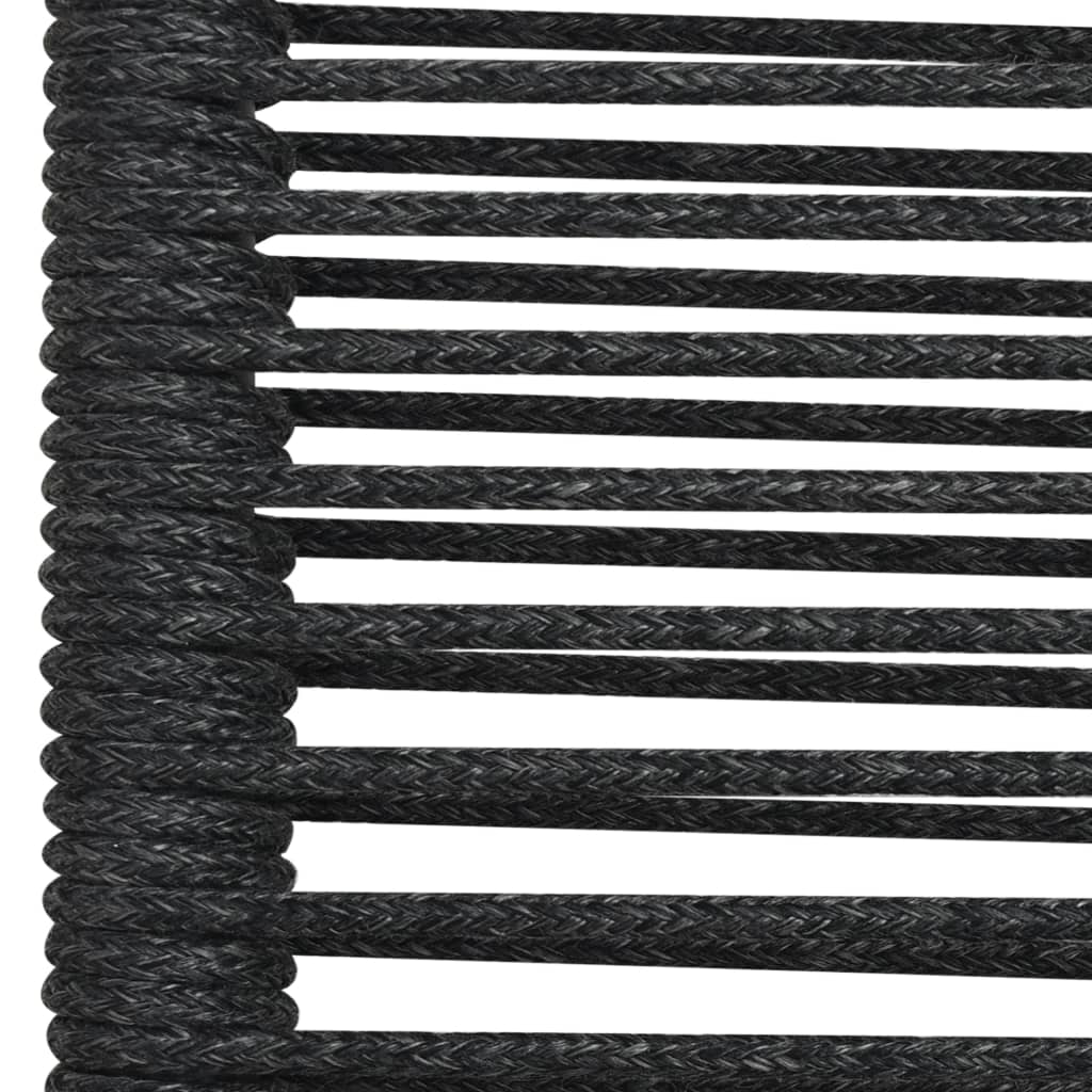 Dining Set | Black | Cotton Rope, Powder-Coated Steel, Tempered Glass