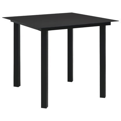 Dining Set | Black | PVC rattan, powder-coated steel, glass | Medium
