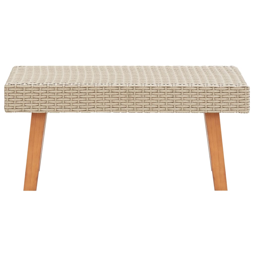 5 Piece Patio Lounge Set with Cushions Poly Rattan Beige