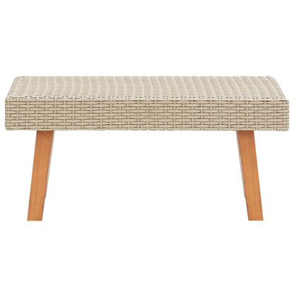 5 Piece Patio Lounge Set with Cushions Poly Rattan Beige