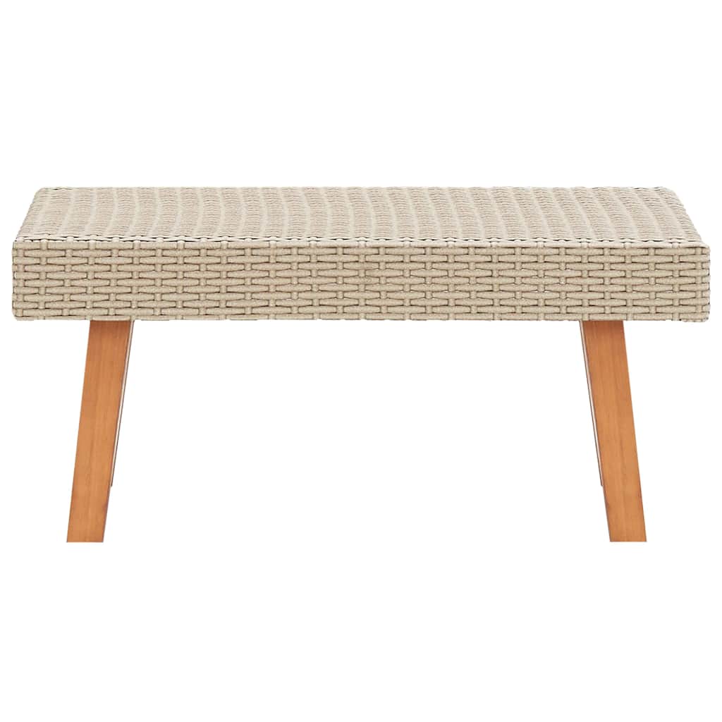 4 Piece Patio Lounge Set with Cushions Poly Rattan Beige