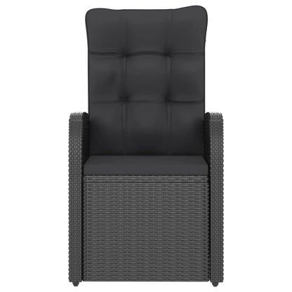9 Piece Patio Dining Set with Cushions Poly Rattan Black