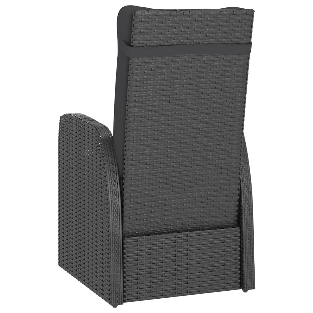 9 Piece Patio Dining Set with Cushions Poly Rattan Black
