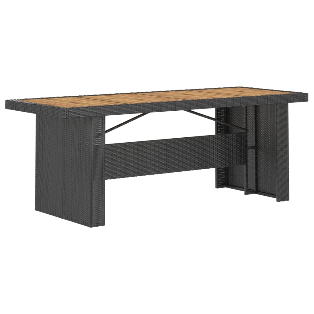 9 Piece Patio Dining Set with Cushions Poly Rattan Black