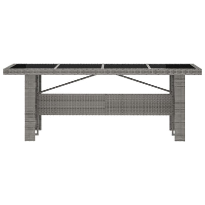 7 Piece Patio Dining Set with Cushions Poly Rattan Gray