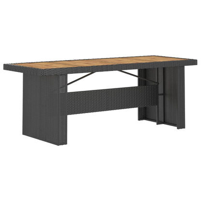 7 Piece Patio Dining Set with Cushions Poly Rattan Black