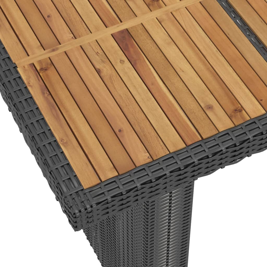 11 Piece Patio Dining Set with Cushions Poly Rattan Black