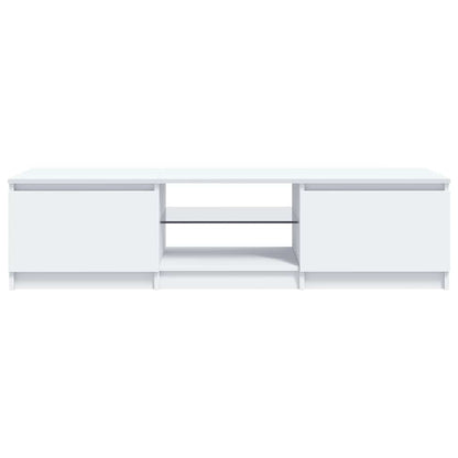 TV Cabinet with LED Lights White 140x40x36 cm
