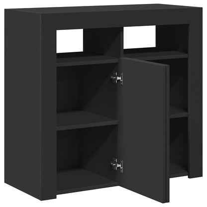 804329 vidaXL Sideboard with LED Lights Black 80x35x75 cm