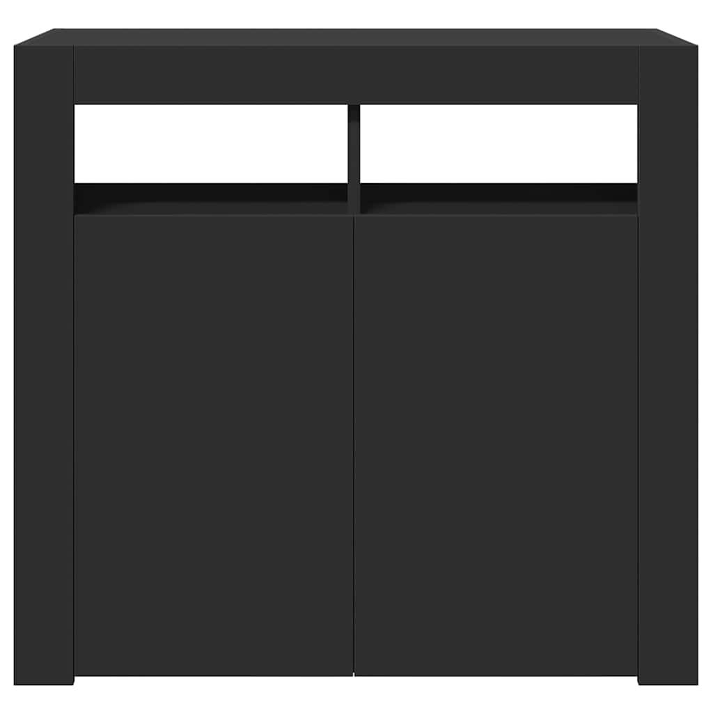 804329 vidaXL Sideboard with LED Lights Black 80x35x75 cm