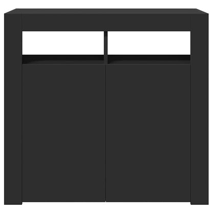 804329 vidaXL Sideboard with LED Lights Black 80x35x75 cm