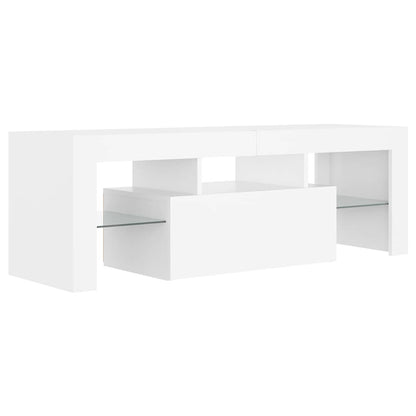 TV Cabinet with LED Lights White 120x35x40 cm