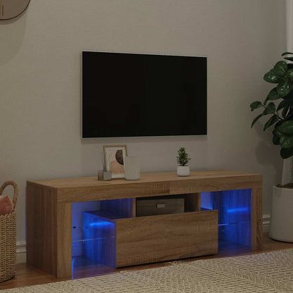TV Cabinet with LED Lights Sonoma Oak 120x35x40 cm