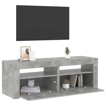 TV Cabinet with LED Lights Concrete Grey 120x35x40 cm