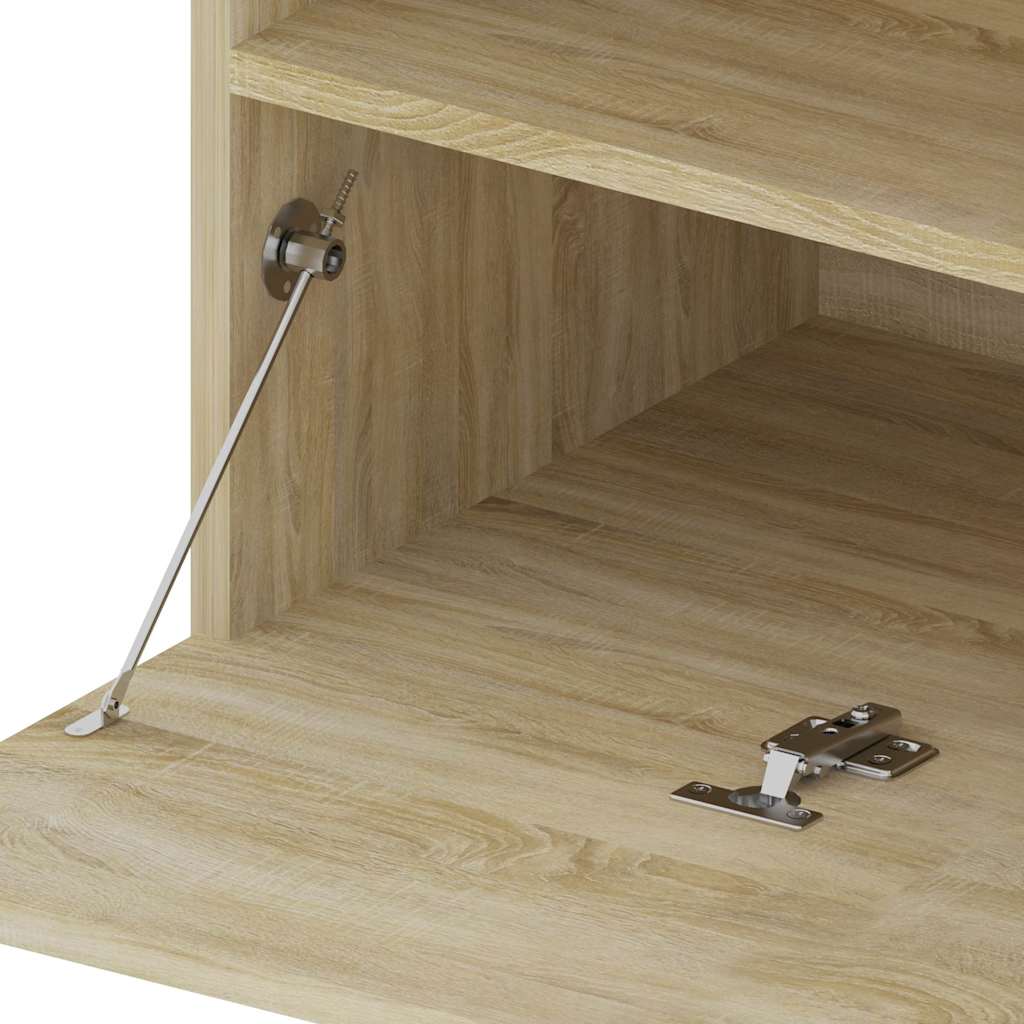 804397 vidaXL TV Cabinet with LED Lights Sonoma Oak 75x35x40 cm