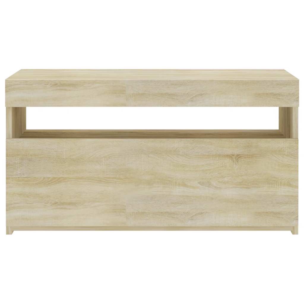 804397 vidaXL TV Cabinet with LED Lights Sonoma Oak 75x35x40 cm