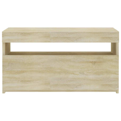 804397 vidaXL TV Cabinet with LED Lights Sonoma Oak 75x35x40 cm