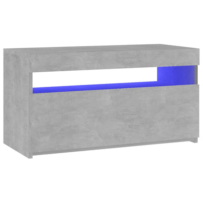 804399 vidaXL TV Cabinet with LED Lights Concrete Grey 75x35x40 cm