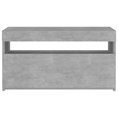 804399 vidaXL TV Cabinet with LED Lights Concrete Grey 75x35x40 cm