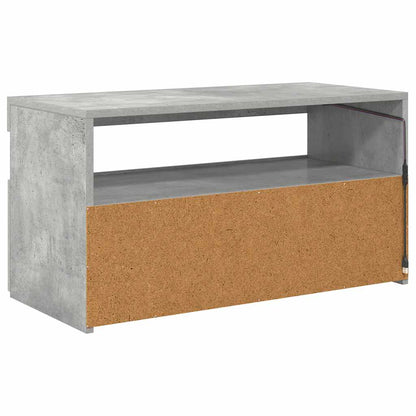 804399 vidaXL TV Cabinet with LED Lights Concrete Grey 75x35x40 cm