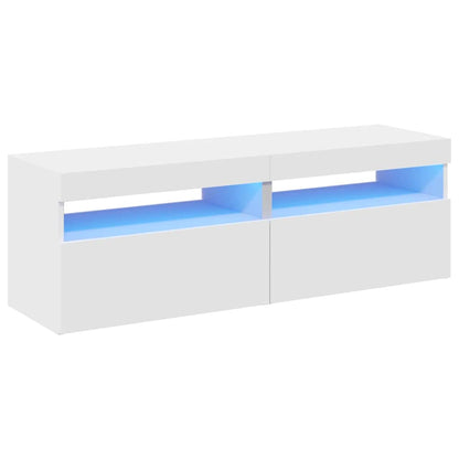 TV Cabinets with LED Lights 2 pcs White 60x35x40 cm
