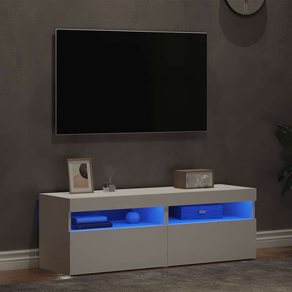 TV Cabinets with LED Lights 2 pcs White 60x35x40 cm