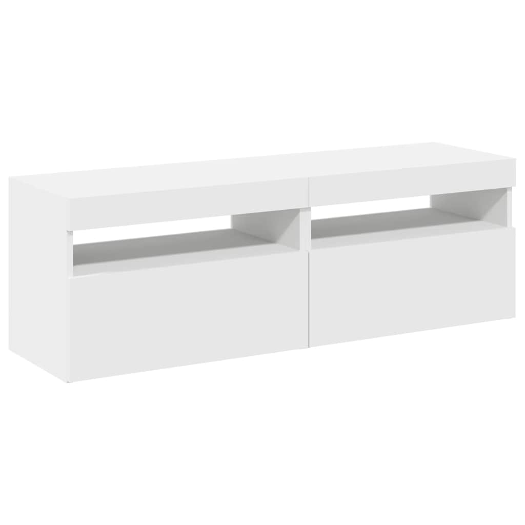 TV Cabinets with LED Lights 2 pcs White 60x35x40 cm