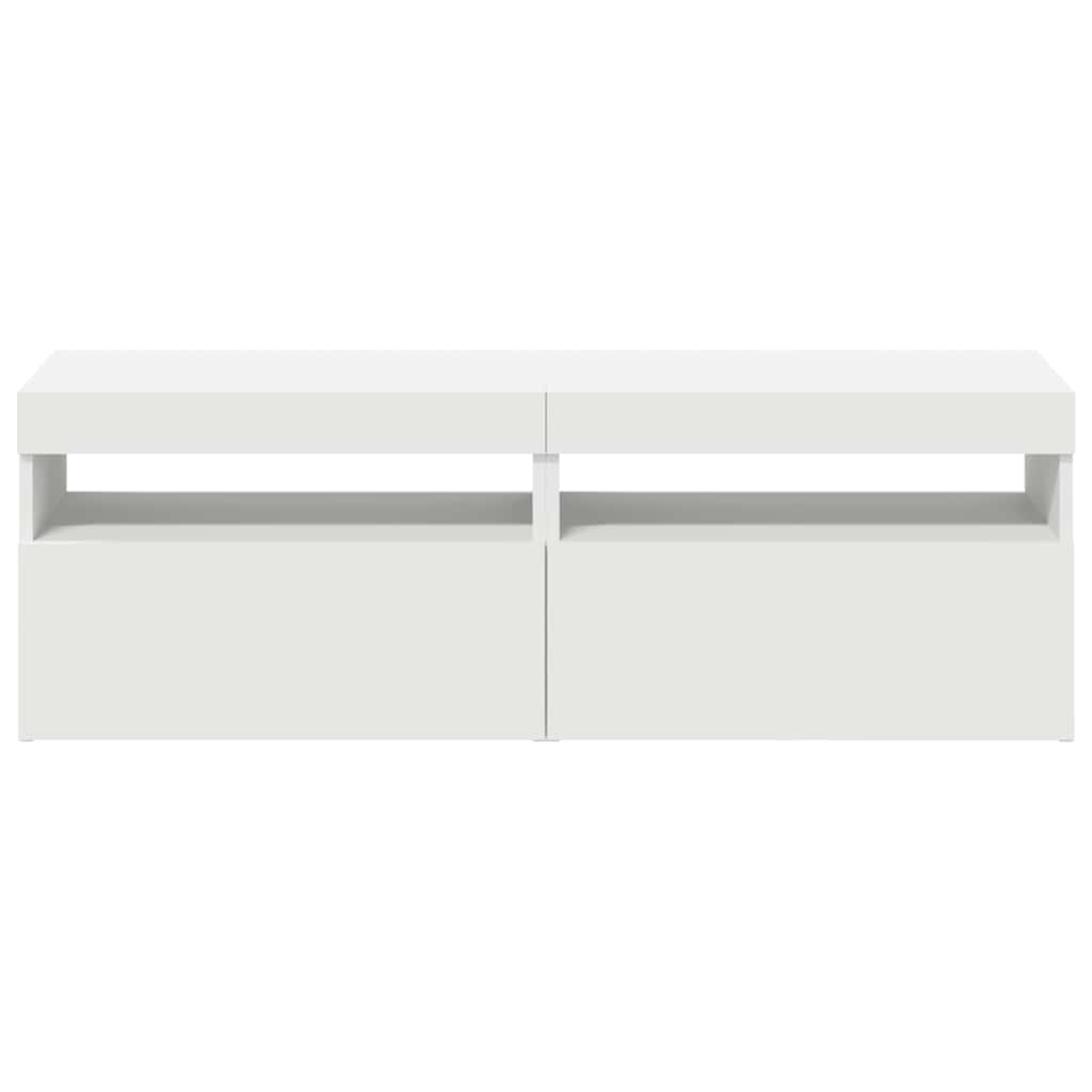 TV Cabinets with LED Lights 2 pcs White 60x35x40 cm