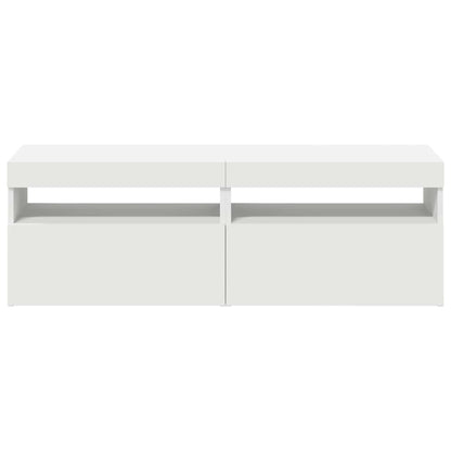 TV Cabinets with LED Lights 2 pcs White 60x35x40 cm