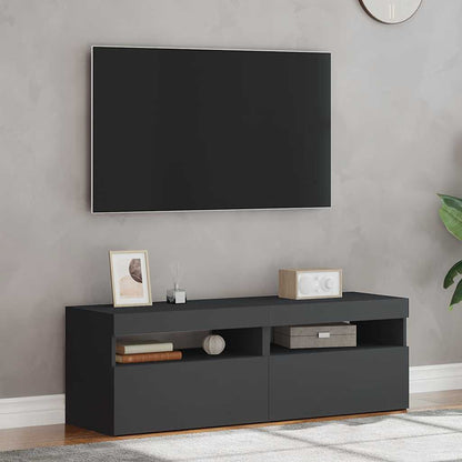 TV Cabinets with LED Lights 2 pcs Grey 60x35x40 cm