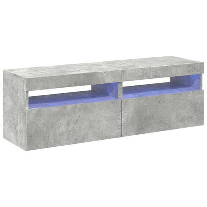 TV Cabinets with LED Lights 2 pcs Concrete Grey 60x35x40 cm