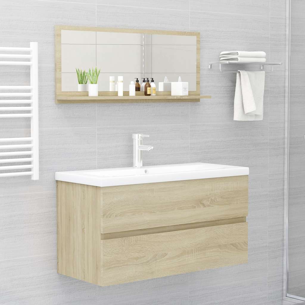 Mirror | Sonoma oak | Engineered wood | 90 x 10.5 x 37 cm | Wall mounting