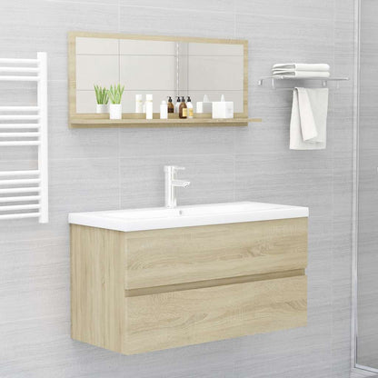 Mirror | Sonoma oak | Engineered wood | 90 x 10.5 x 37 cm | Wall mounting
