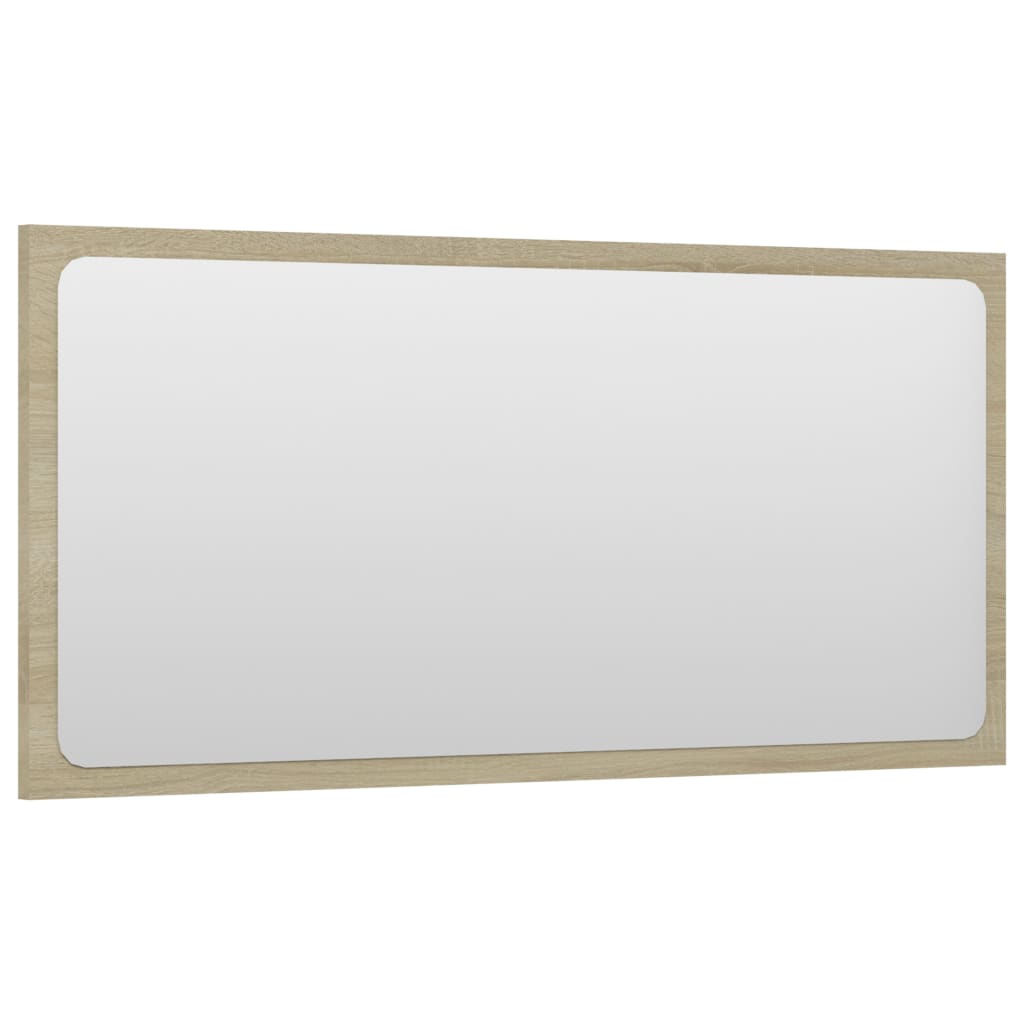 Bathroom Mirror Sonoma Oak 31.5"x0.6"x14.6" Engineered Wood