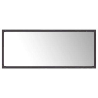 vidaXL Mirror Grey Engineered wood, acrylic 35 x 14 in Mirror