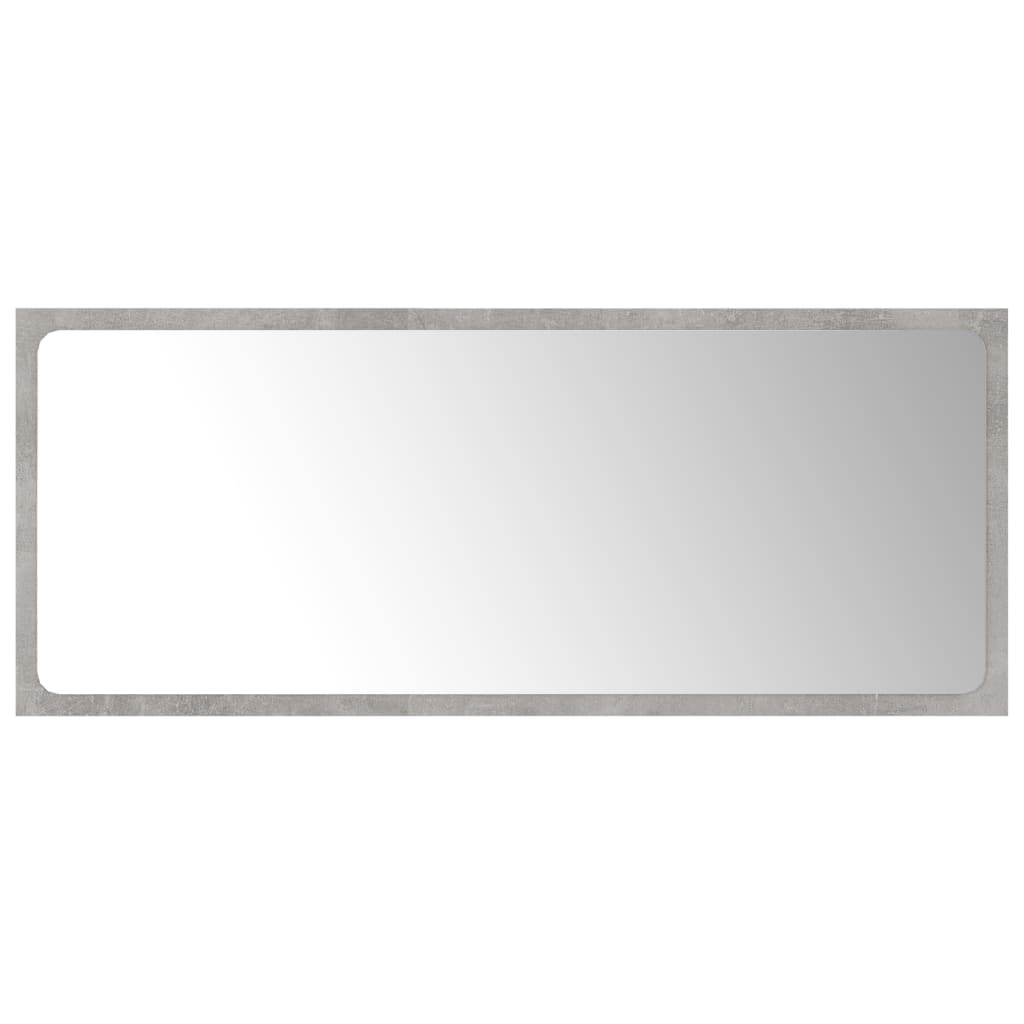 Bathroom Mirror Concrete Gray 35.4"x0.6"x14.6" Engineered Wood