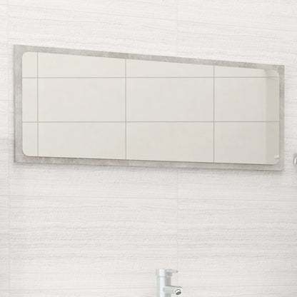 Bathroom Mirror Concrete Gray 35.4"x0.6"x14.6" Engineered Wood
