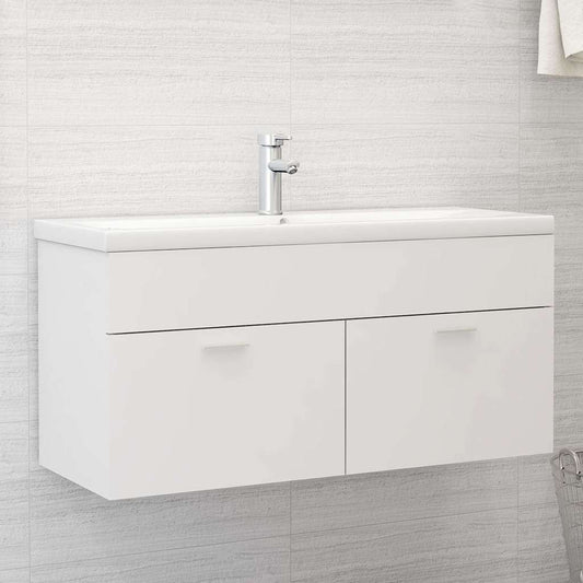Sink Cabinet White 100x38.5x46 cm Engineered Wood