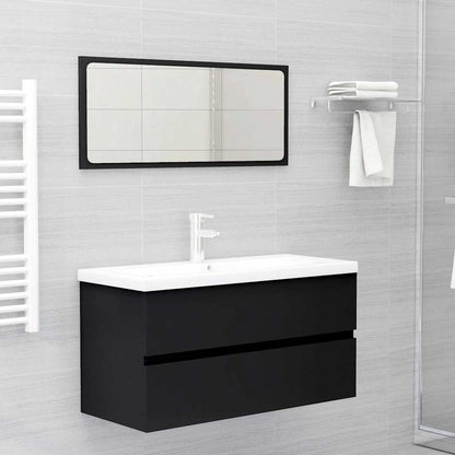 Sink Cabinet | Black | Engineered Wood | 90 x 38.5 x 45 cm | Sink Cabinet