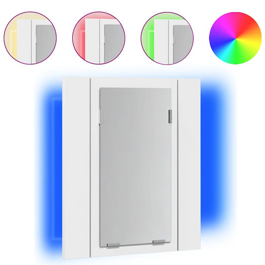 Led Mirror Cabinet | White | Engineered wood, Acrylic | 40x12x45 cm