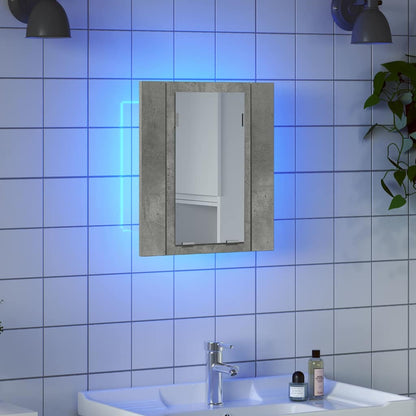 LED Bathroom Mirror Cabinet Concrete Grey 40x12x45 cm Acrylic
