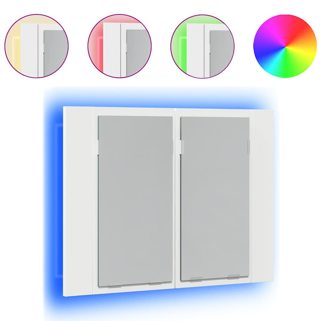 Led Mirror Cabinet | White | Engineered wood, Acrylic | Compact