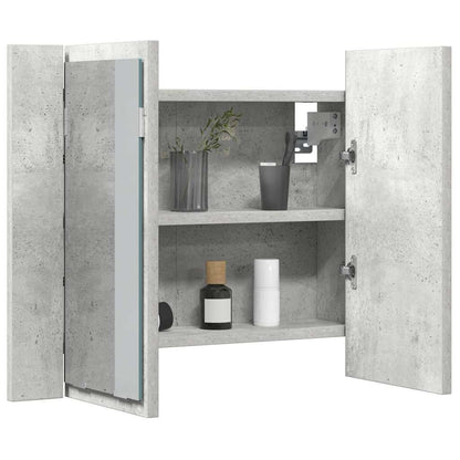 Led Mirror Cabinet | Concrete grey | Engineered wood | 60 x 12 x 45 cm