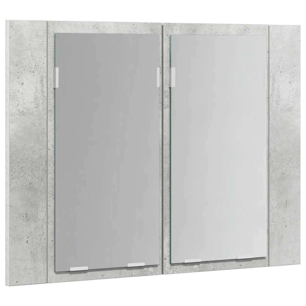 Led Mirror Cabinet | Concrete grey | Engineered wood | 60 x 12 x 45 cm
